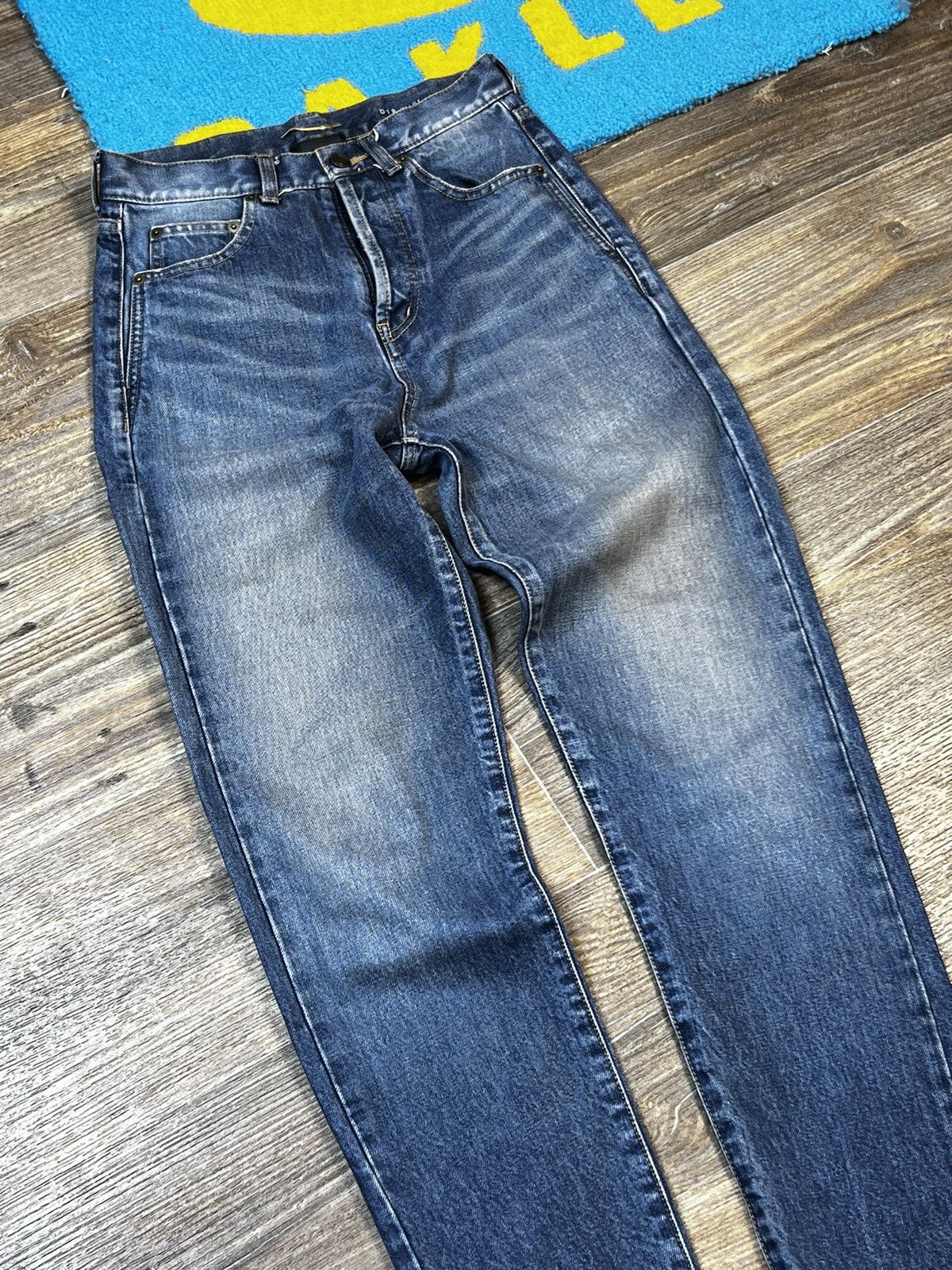 Saint Laurent Paris Saint Laurent Blue Denim Japanese High Rise Pant Size 25" / US 0 / IT 36 - 5 Thumbnail
