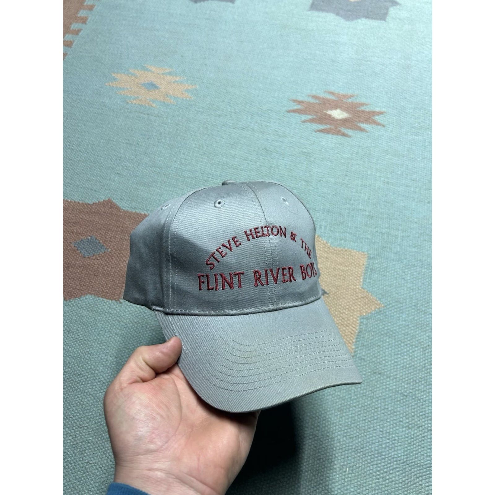Vintage VINTAGE strapback hat cap Steve Helton flint river boys country bluegrass music Mens Adjustable Gray Baseball Cap Size ONE SIZE - 2 Thumbnail
