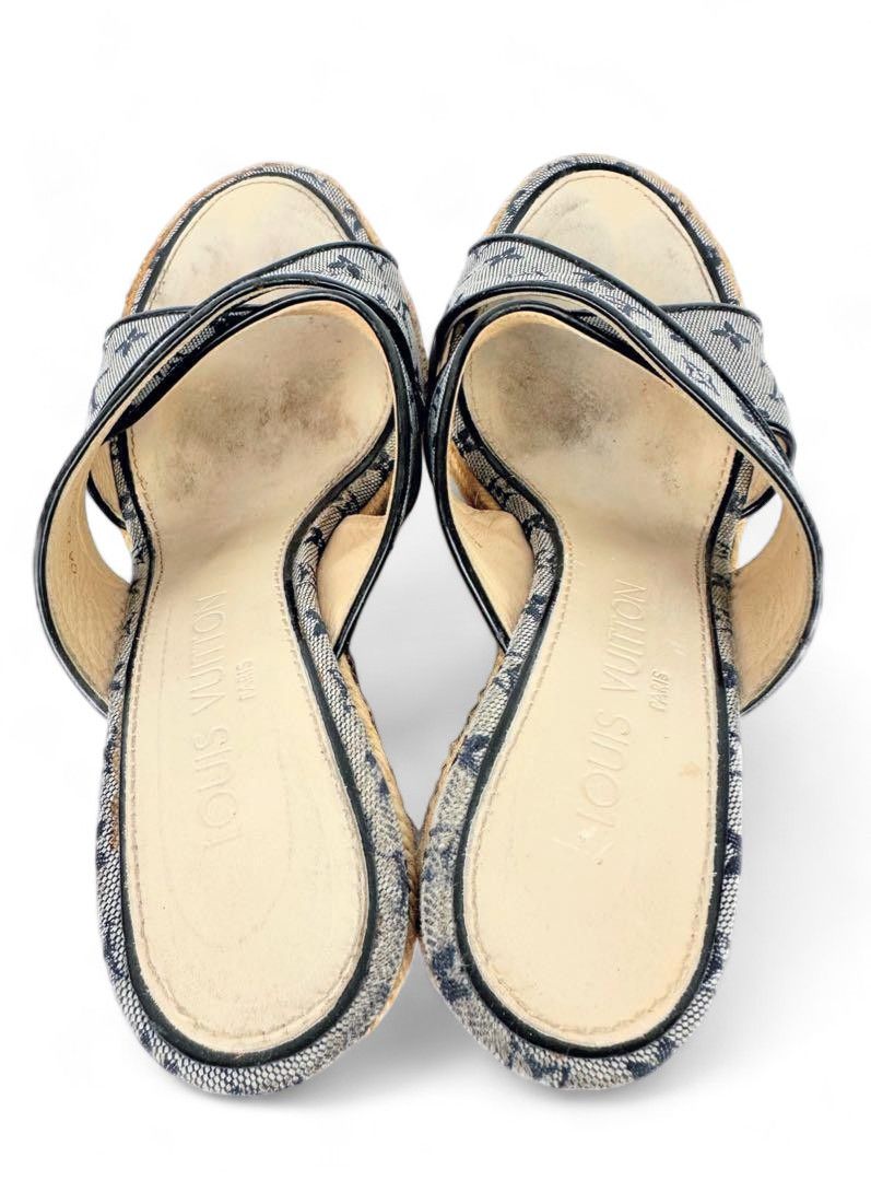 Louis Vuitton Louis Vuitton - 37 Wedge Sandals Monogram Denim LV Size US 6 / IT 36 - 6 Thumbnail