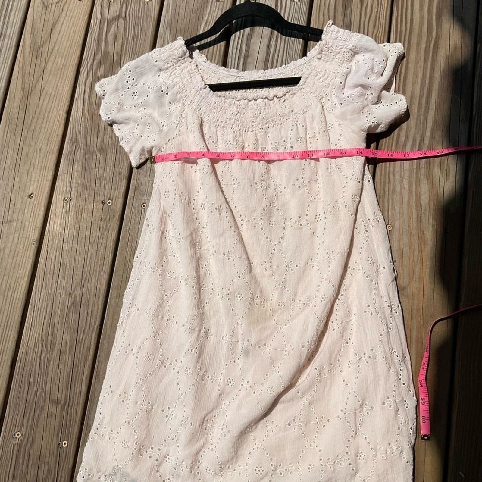 Anthropologie Mustard Seed Beige Eyelet Shoulder Dress Size Medium Size M / US 6-8 / IT 42-44 - 5 Thumbnail