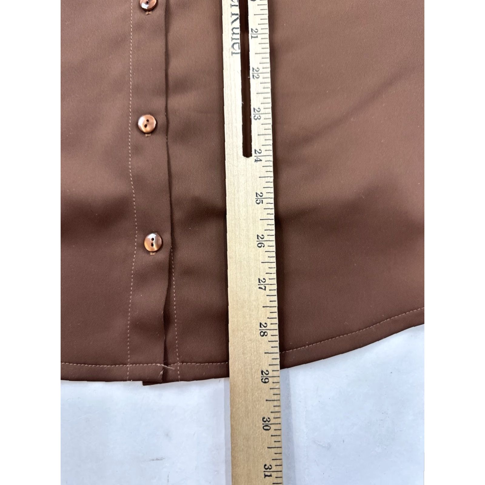 Vintage Hotel Particulier Blouse Shirt Medium M Brown Bell Sleeve Round Neck Embroidered Lace Pleated Back Button Tunic Womens Size M / US 6-8 / IT 42-44 - 7 Thumbnail
