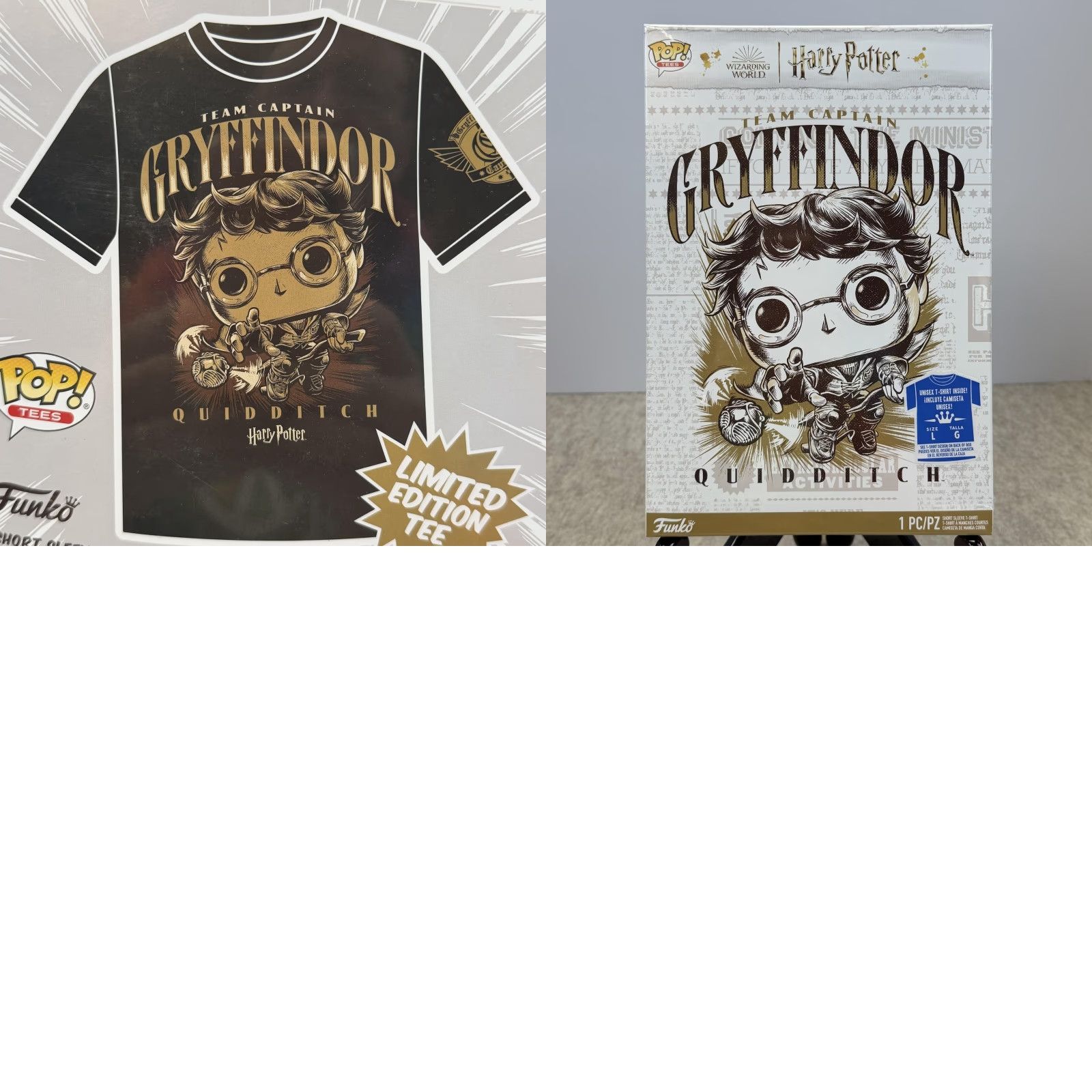 Vintage Funko Pop Tees Shirt Mens Large Black Gryffindor Quidditch Tee Harry Potter Shirt Size US L / EU 52-54 / 3 - 8 Thumbnail