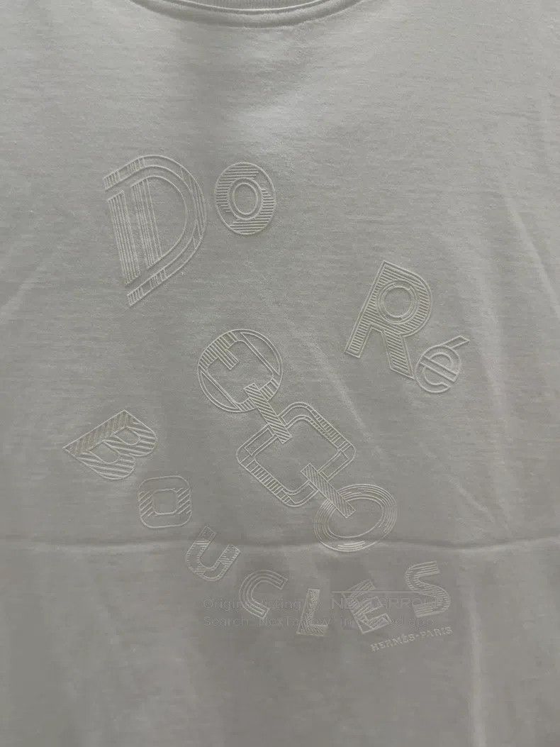 Hermes Hermes White letter print short-sleeve T-shirt Size XS / US 0-2 / IT 36-38 - 2 Thumbnail