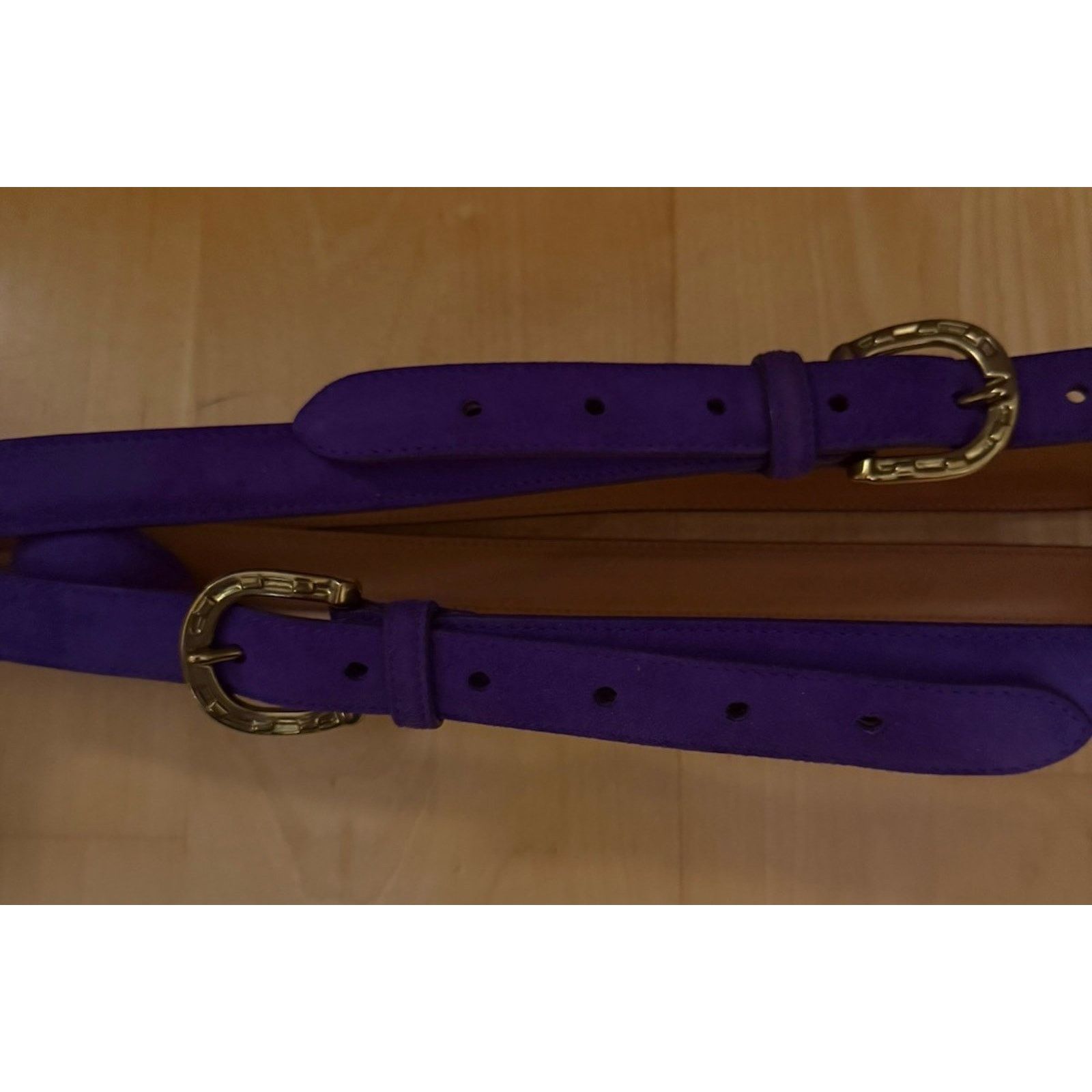 Ralph Lauren Collection Purple Leather Double Wrap Belt L display picture 2