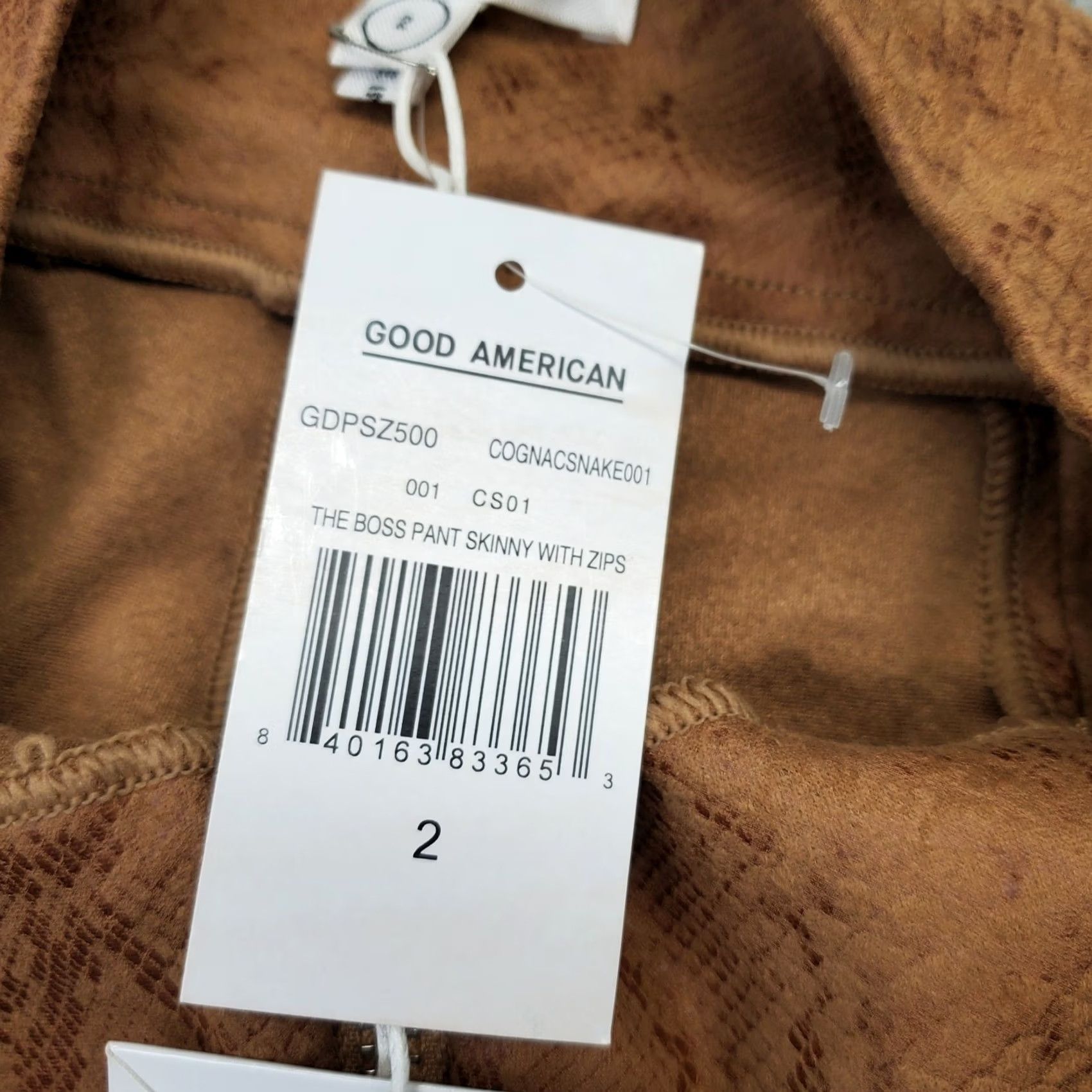 Good American Good American Womens 2 Brown Snake Print Microsuede Ankle Zip Pants Size 26" / US 2 / IT 38 - 7 Thumbnail