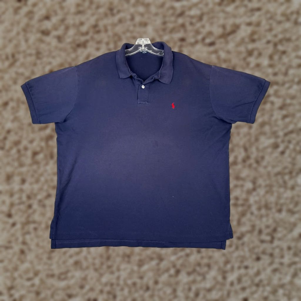 Ralph Lauren VINTAGE Polo Ralph Lauren Shirt 2XL Blue Polo Shirt Men Short Sleeve 100% Cotton Knit Embroidered Logo 80s Golf Mens Size US XXL / EU 58 / 5 - 1 Thumbnail