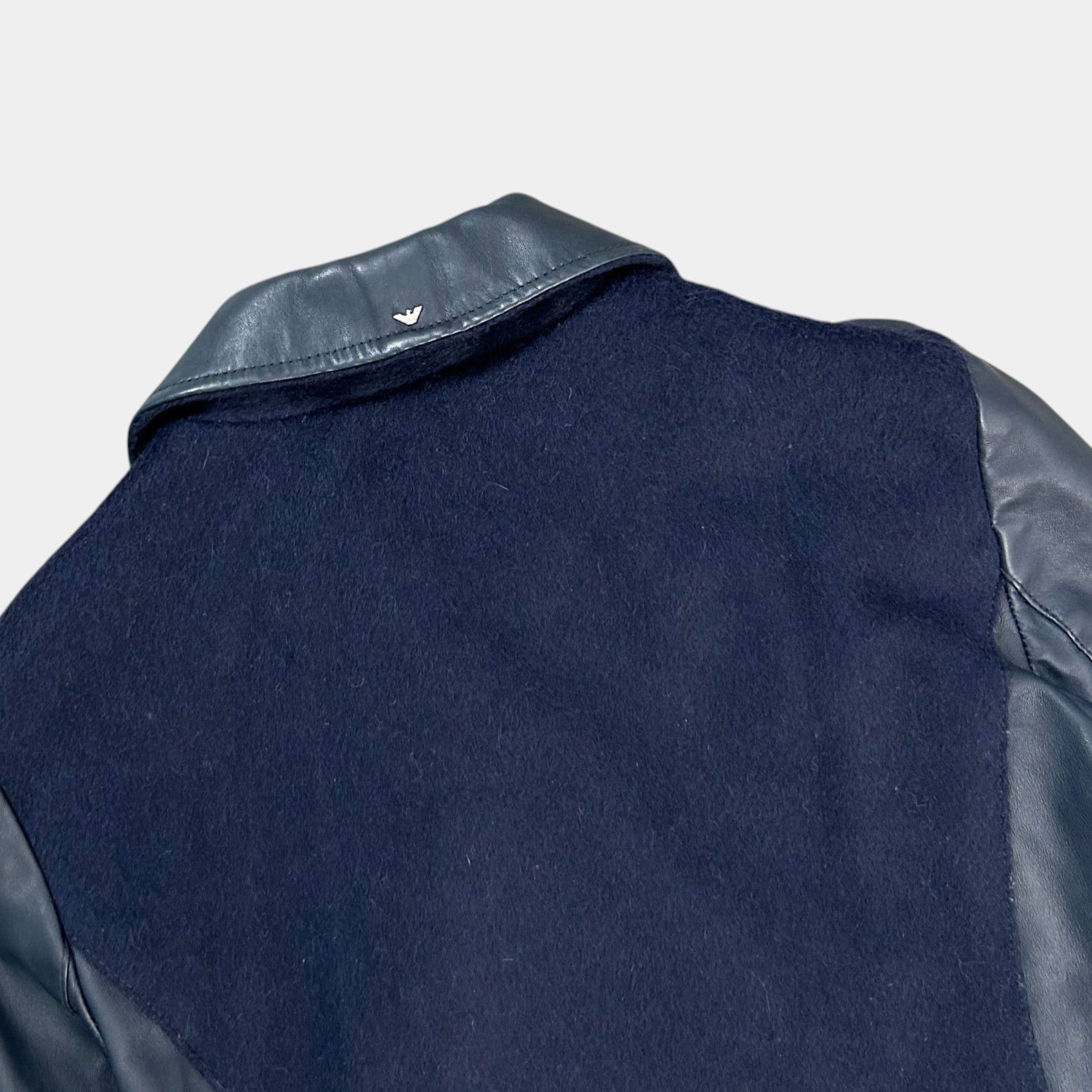 Armani Armani Jeans Leather Navy Percecto Jacket Size US XS / EU 42 / 0 - 6 Thumbnail