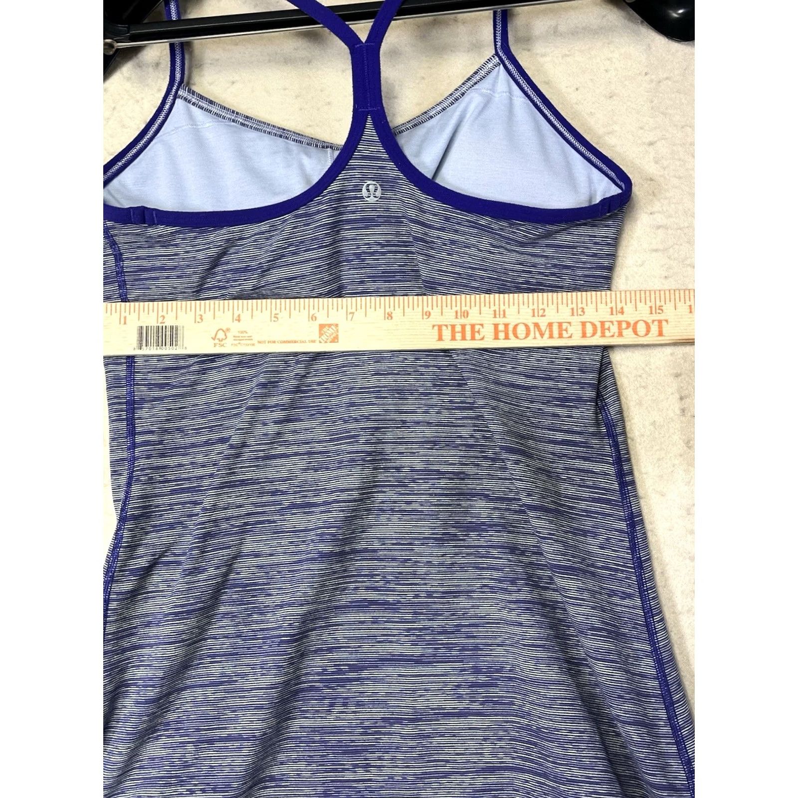 Lululemon Lululemon Power Y Tank Purple Space Dye 8 Womens Sleeveless Racerback Built-In Bra Moisture Wicking Athletic Yoga Gym Training Workout Top Size M / US 6-8 / IT 42-44 - 3 Thumbnail