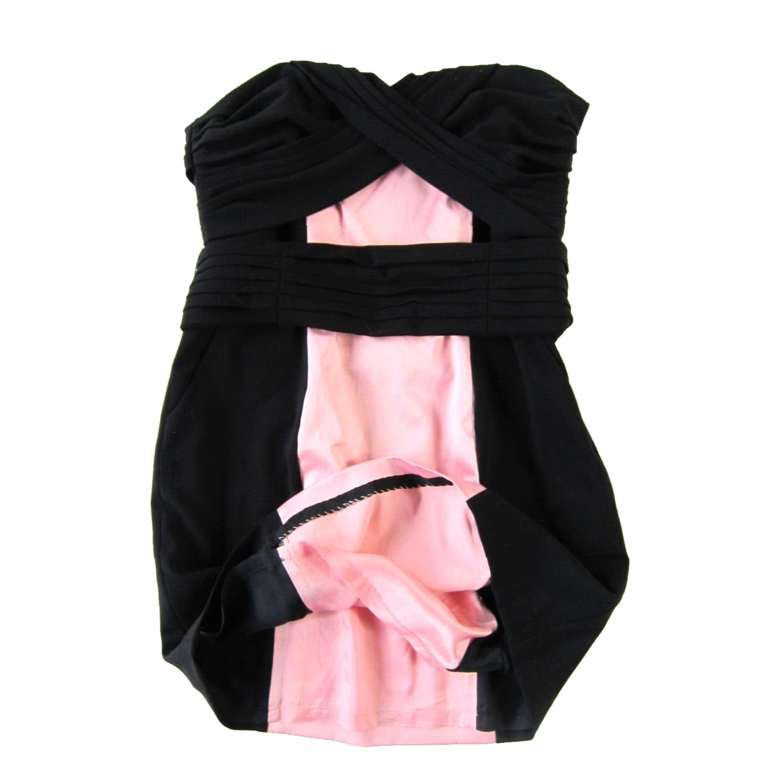 BCBGeneration BCBGeneration Black Pink Strapless Pocket Sheath Prom Party Formal Mini Dress 10 Size L / US 10 / IT 46 - 6 Thumbnail