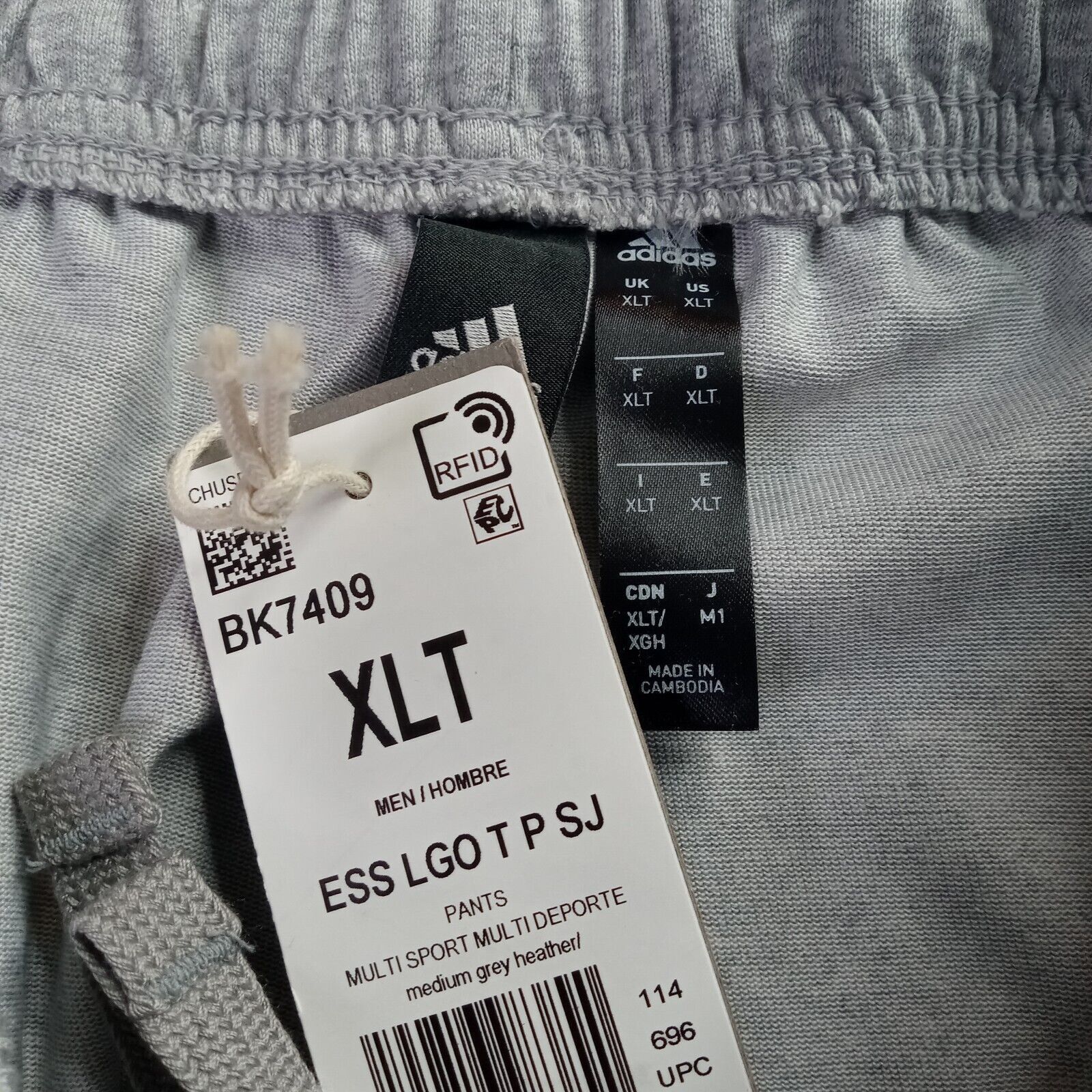 Adidas Adidas Essential Performance Logo Gray Joggers Men's XLT Size US 34 / EU 50 - 5 Thumbnail