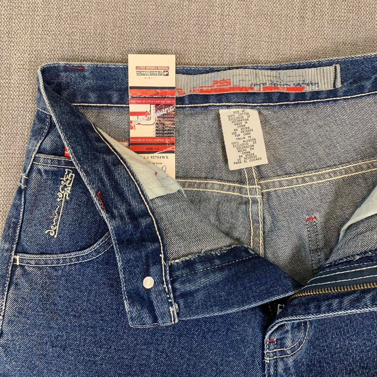Vintage Y2K 90s Paco Elite Jeans Baggy Carpenter Denim Jeans NWT Size US 27 - 8 Thumbnail