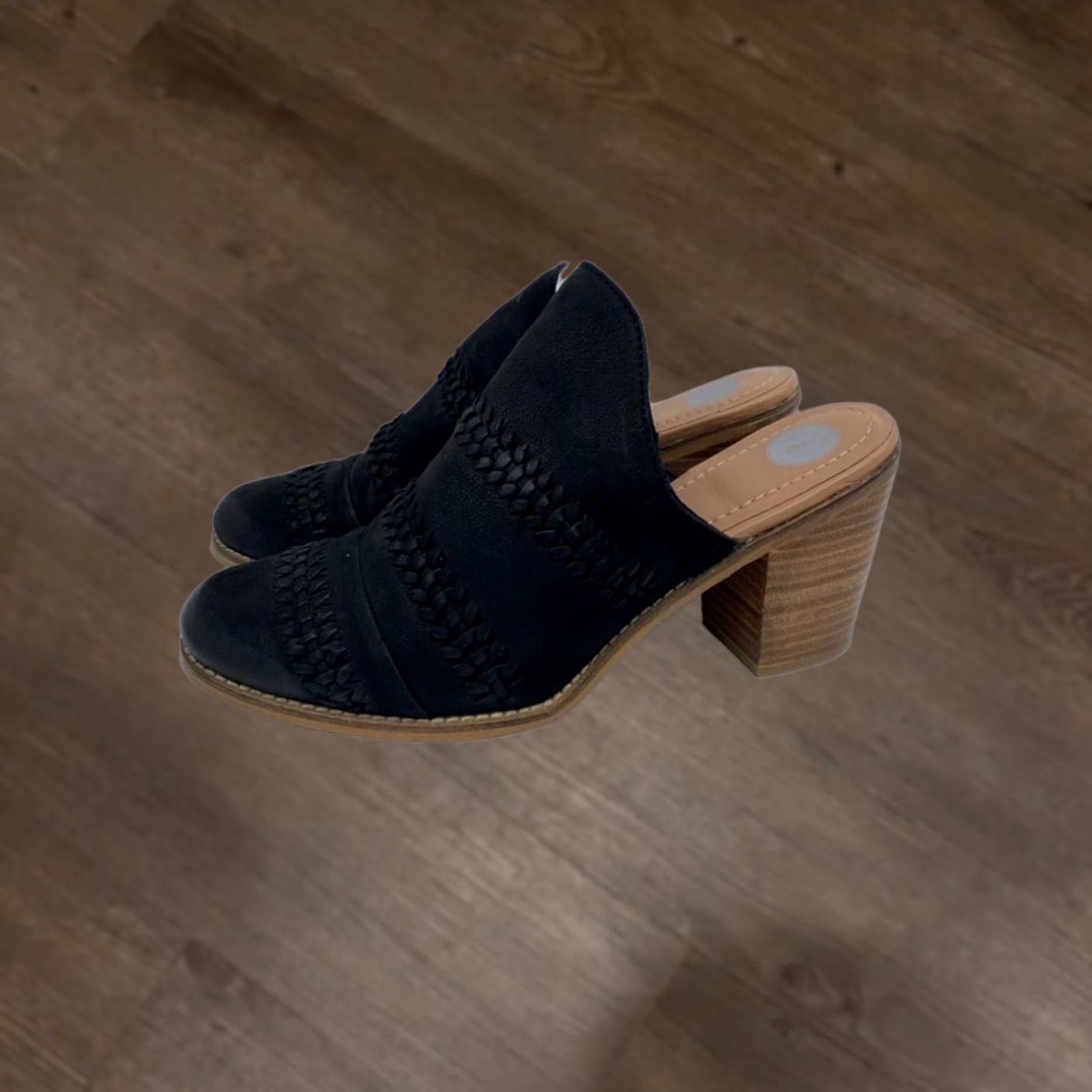 Vintage Journee Signature Mules Women 9 Black Huntly Casual Blocked Heels Slip On Ladies Size US 9 / IT 39 - 1 Thumbnail