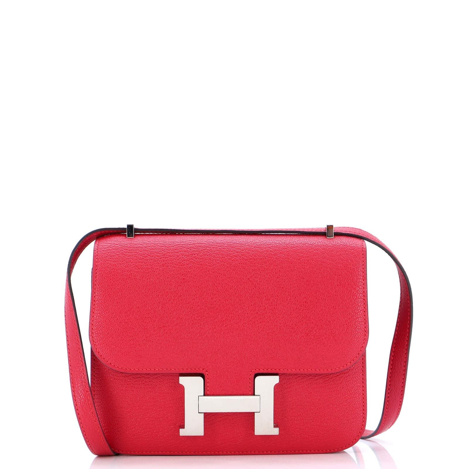image of Hermes Constance Bag Chevre Mysore 18 in Pink, Women's