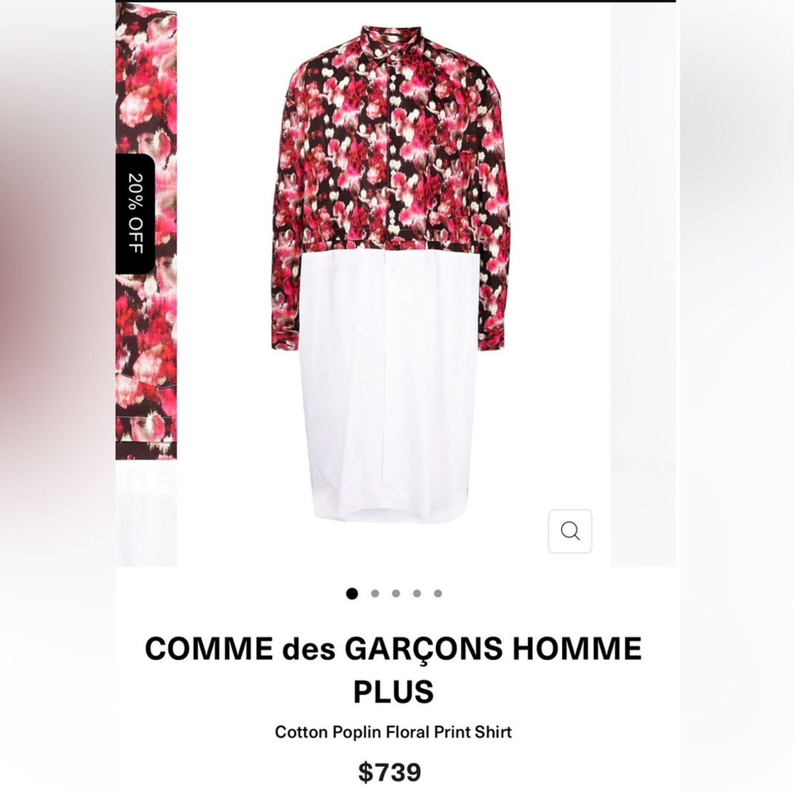 Comme des Garcons COMME des GARÇONS HOMME PLUS Cotton Poplin Floral Shirt Size US S / EU 44-46 / 1 - 14 Thumbnail