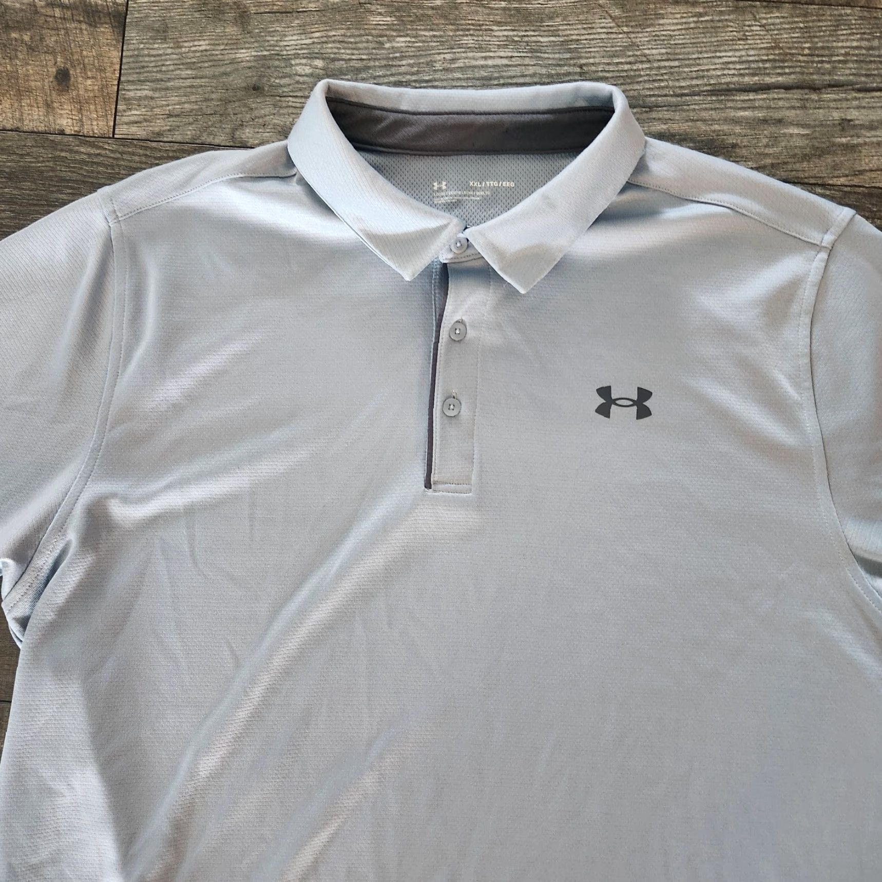 Under Armour Under Armour Golf Polo Shirt Mens Vented Short Sleeve Loose 2XL XXL Gray Silver Aerated Polo Men Golf Size US XXL / EU 58 / 5 - 4 Thumbnail