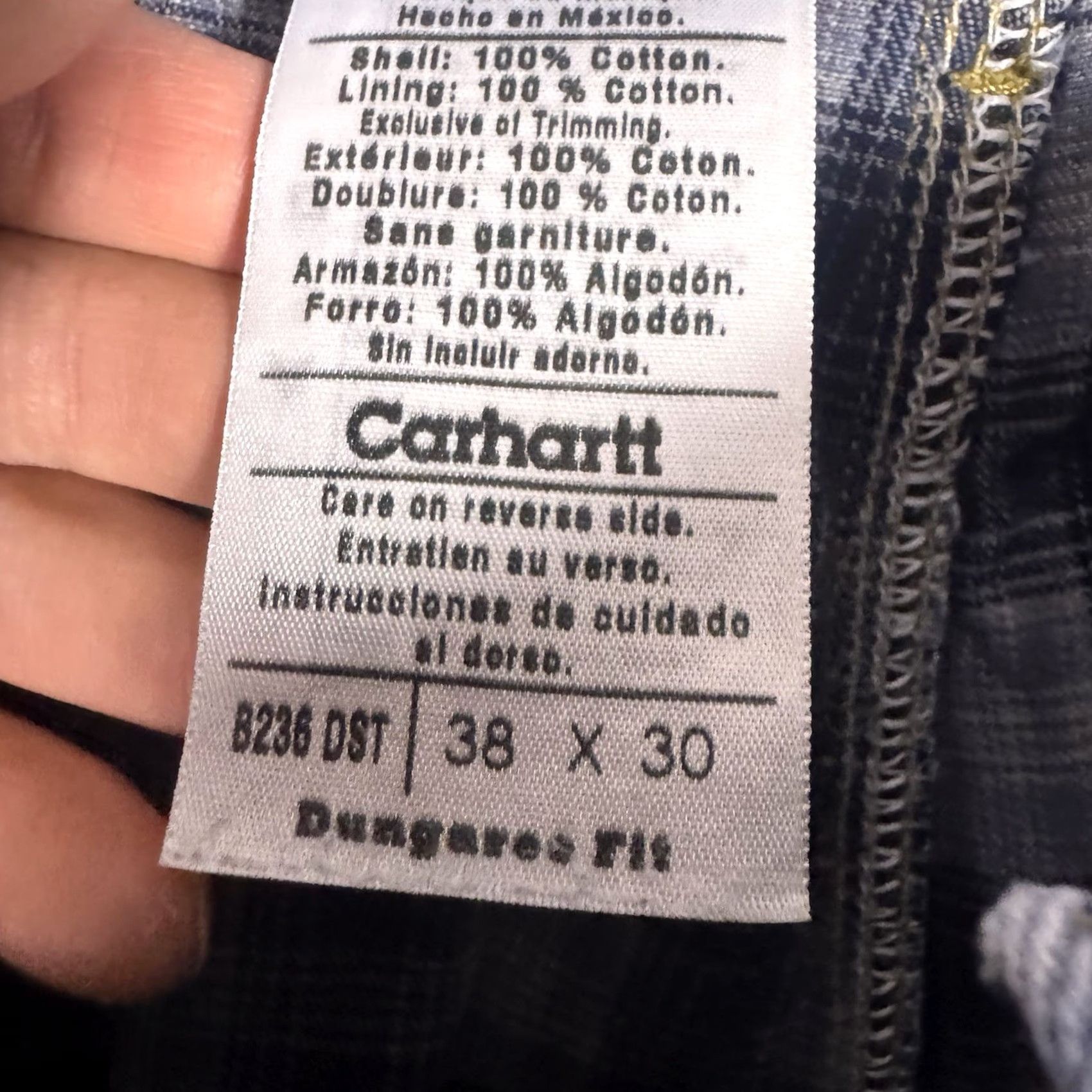 Carhartt Carhartt Jeans Mens 38x30 Carpenter Dungaree Flannel Lined Workwear B236 DST Jeans Size US 38 / EU 54 - 6 Thumbnail