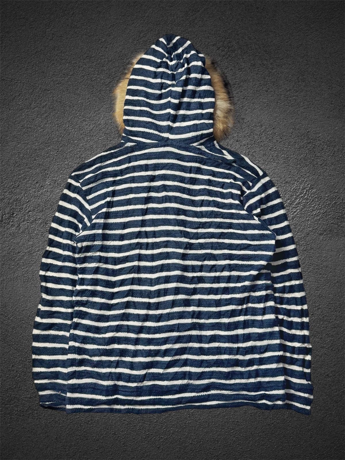 If Six Was Nine × Japanese Brand × Le Grande Bleu (L.G.B.) Fur Hoodie Striped Japanese Styled Size US L / EU 52-54 / 3 - 2 Thumbnail