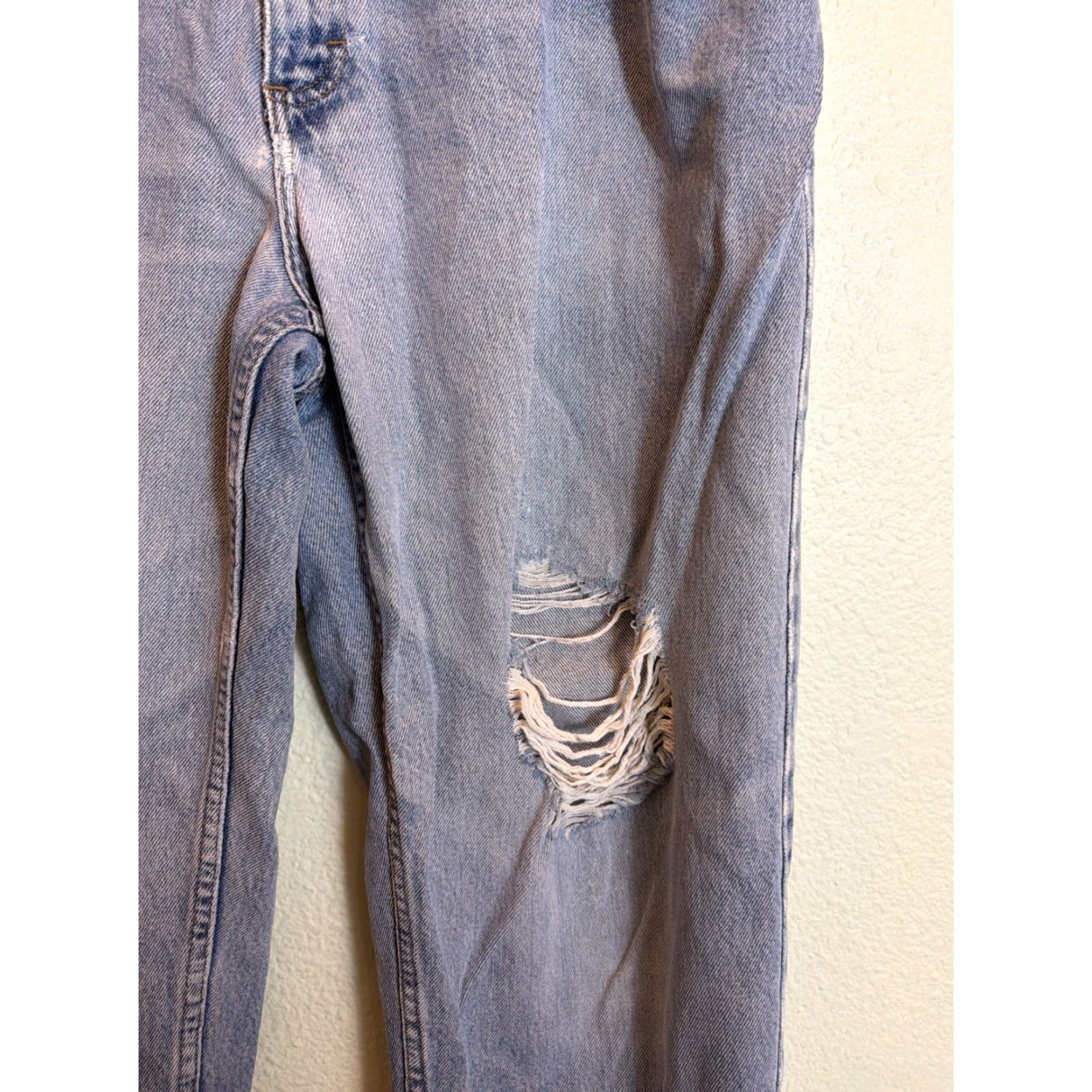 Vintage Y2K LL Bean Mens Jeans Relaxed Fit 38x34 Light Wash Distressed Blue Straight Jeans Mens Size US 38 / EU 54 - 5 Thumbnail