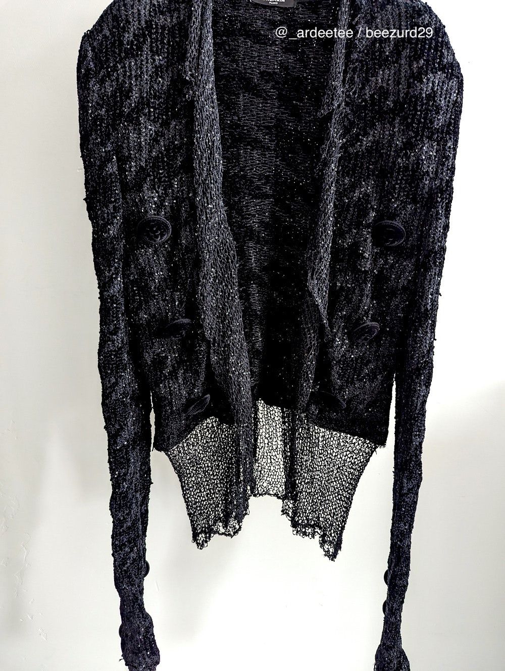 Balmain *NEW* $3500 SPENCER SEQUIN JACQUARD KNIT JACKET Size XS / US 0-2 / IT 36-38 - 5 Thumbnail
