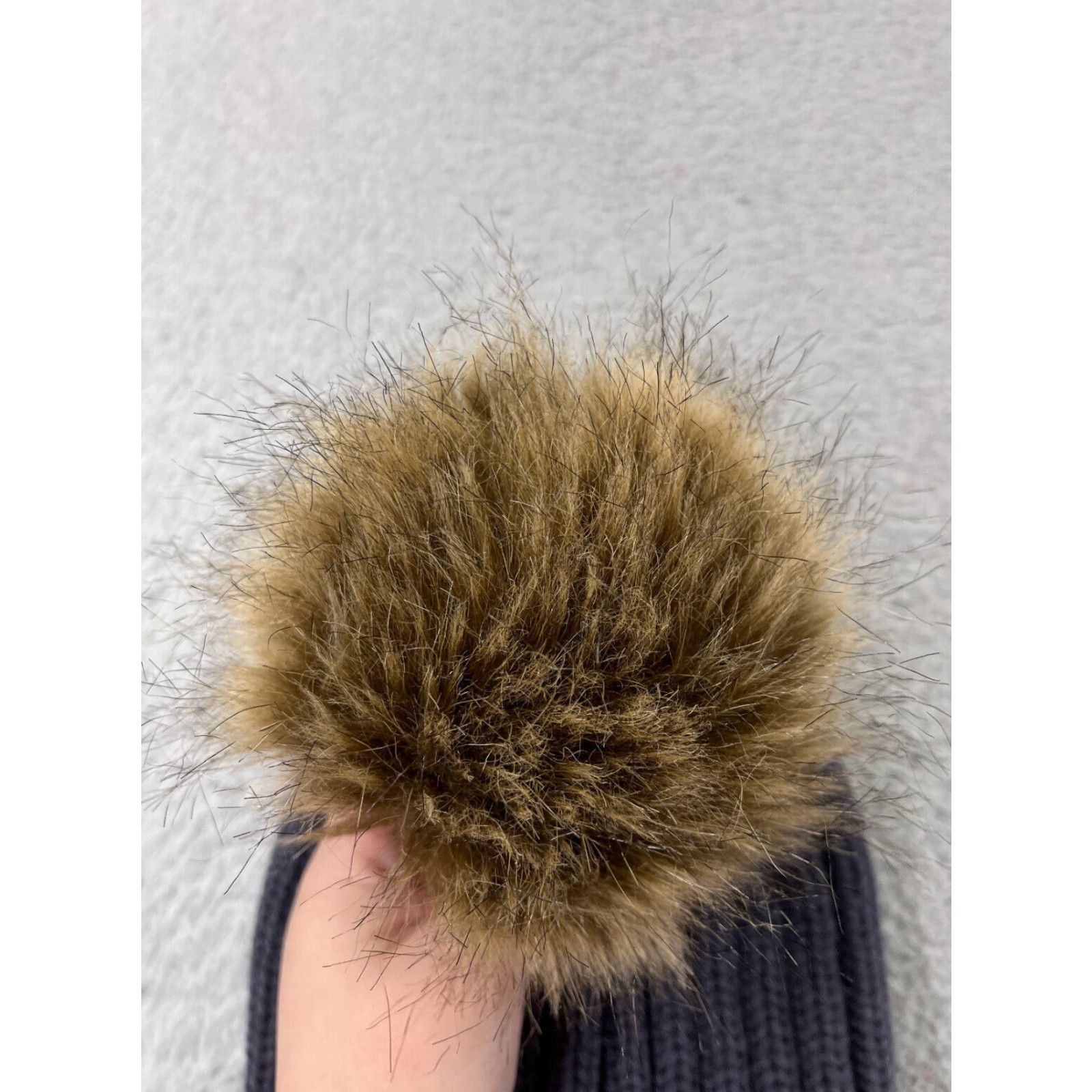 Vintage Beanie Hat Womens One Size Gray Knit Beanie with Faux Fur Pom 100% Acrylic Ski Theme Adult Women Casual Knit Hat Size ONE SIZE - 2 Thumbnail