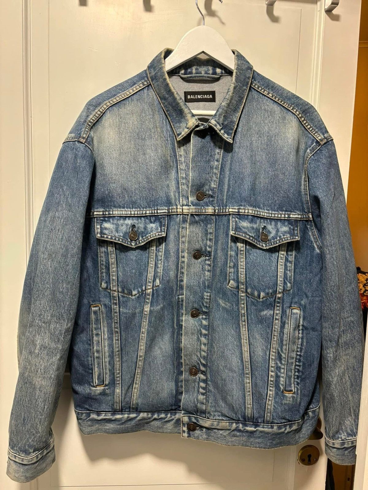 Balenciaga Logo denim jacket Size US L / EU 52-54 / 3 - 3 Thumbnail