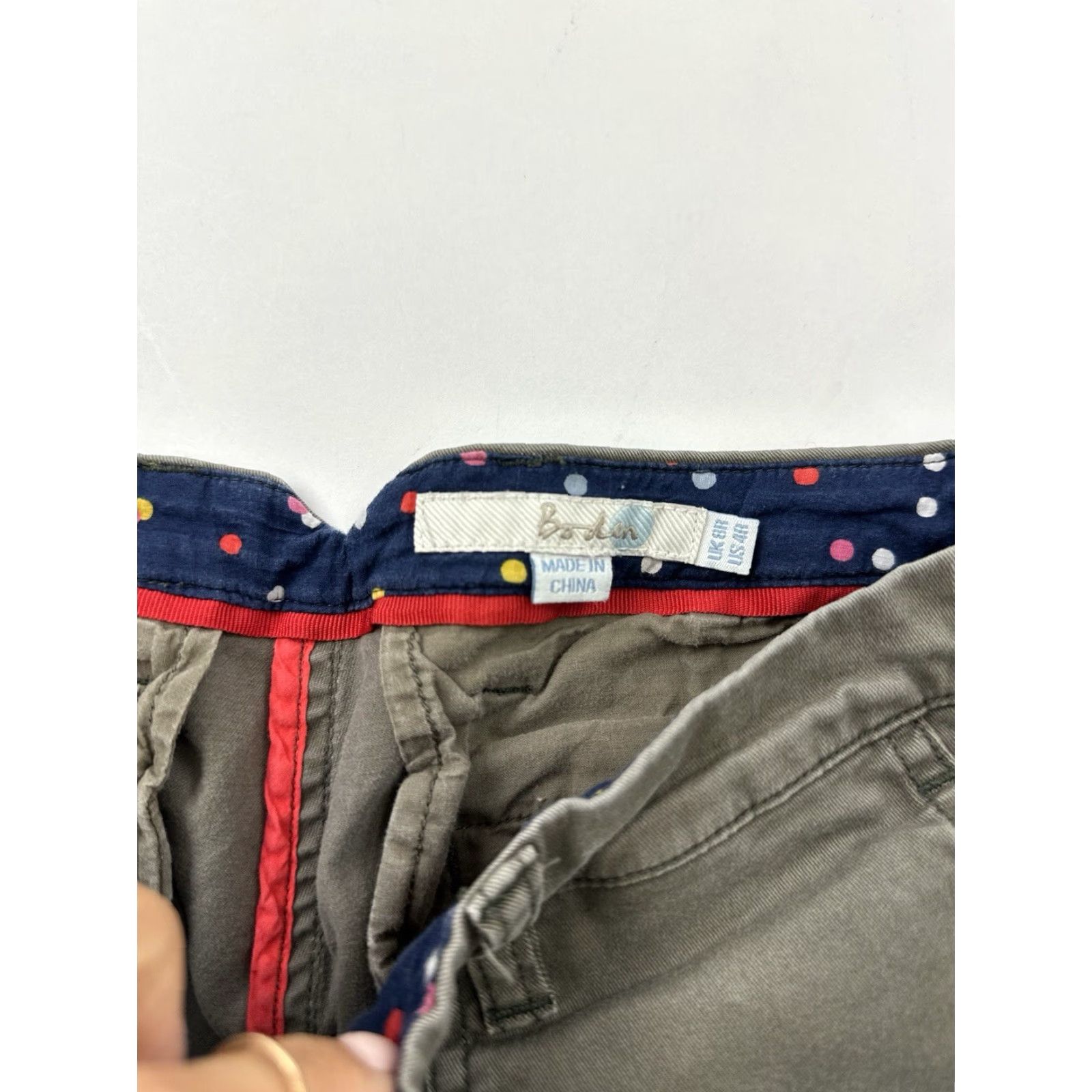 Boden Boden Pants Women’s 4 Brown Green Khaki Chino Trouser, Chino, Cotton, Tapered, Zip Button, Pockets, Regular, Brown Size 27" / US 4 / IT 40 - 3 Thumbnail