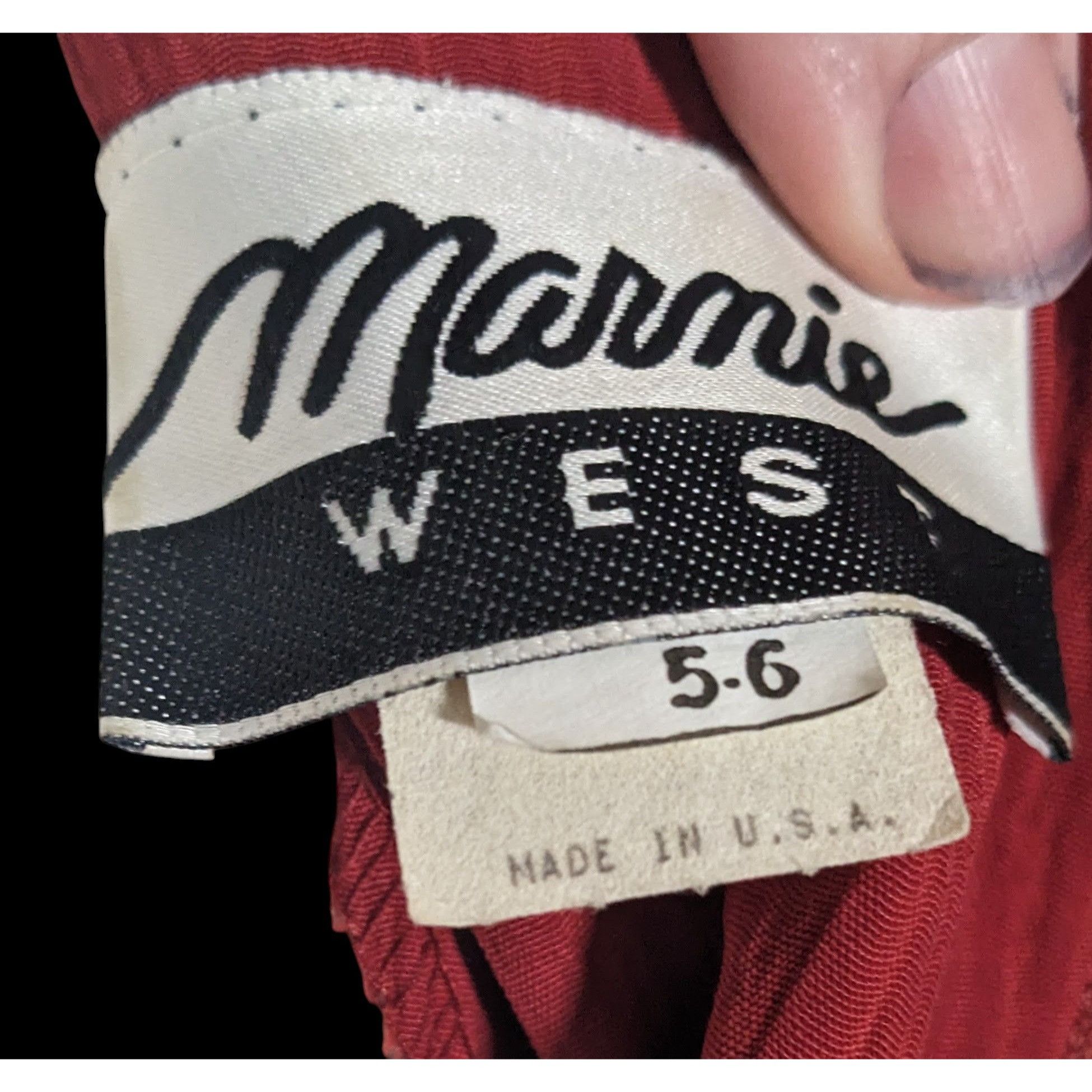 Other Vintage Marnie West Red Formal Split Front Midi Dress Size M / US 6-8 / IT 42-44 - 6 Thumbnail