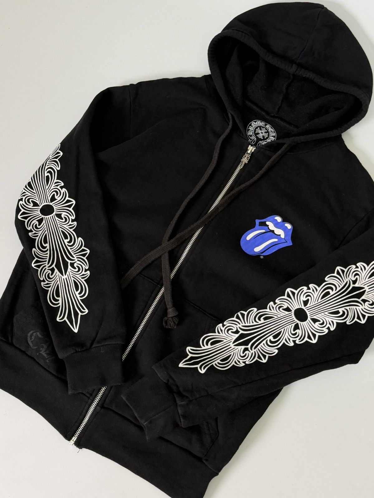 Chrome Hearts × The Rolling Stones Chrome Hearts Rolling Stone Blue Tongue Horseshoe Hoodie Size US M / EU 48-50 / 2 - 6 Thumbnail
