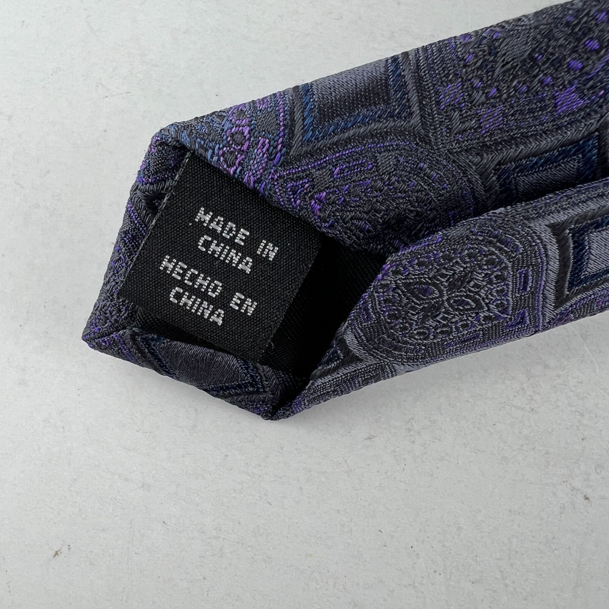 Croft & Barrow Croft & Barrow Purple Square Design Necktie Tie Silk Size ONE SIZE - 5 Thumbnail