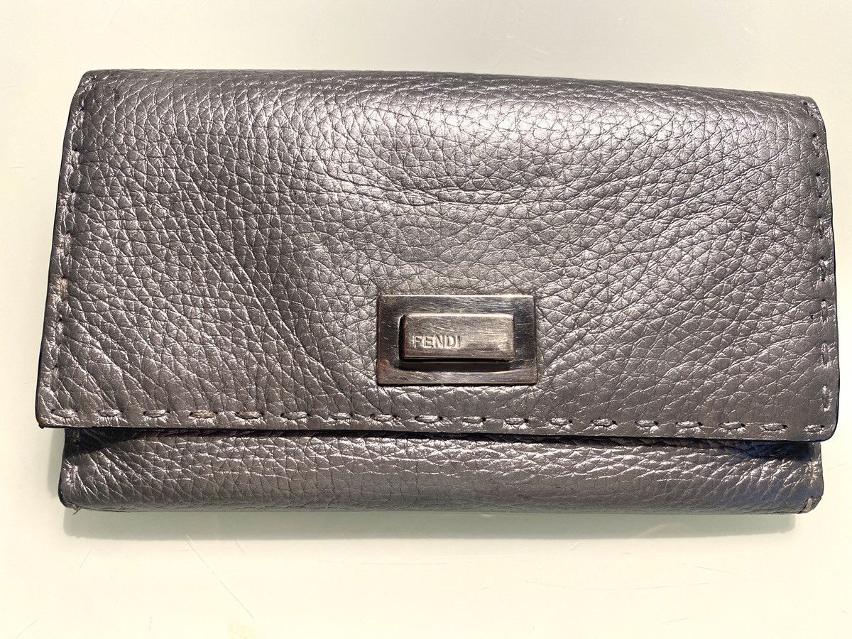 Fendi Fendi Selleria Peekaboo wallet in Silver leather Size ONE SIZE - 1 Thumbnail