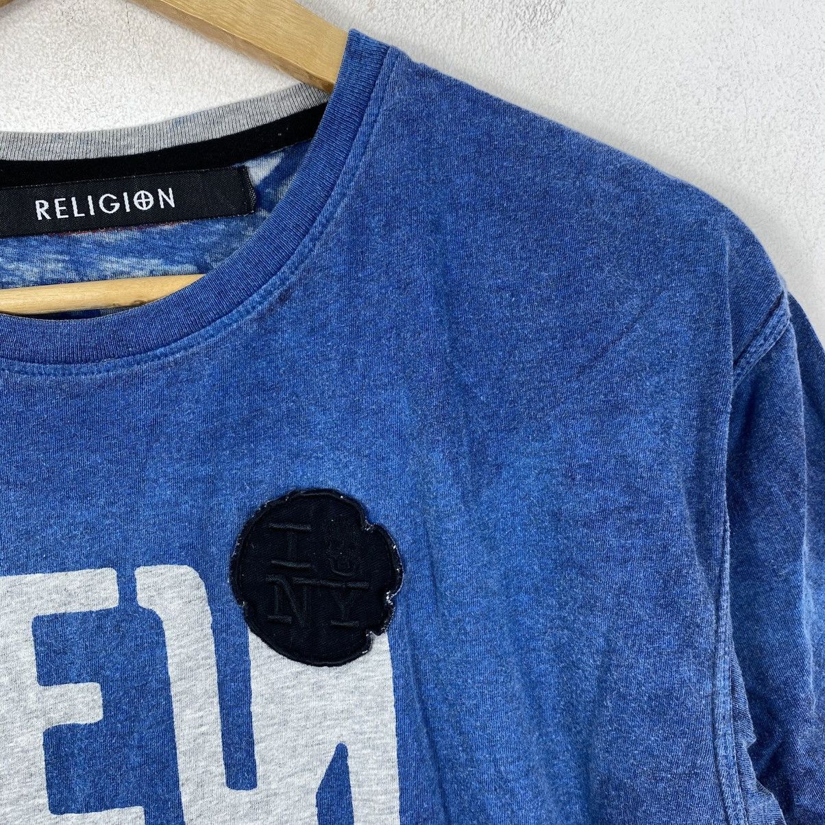 Japanese Brand Religion NYC Overdyed Graphic Tee Blue Vintage Style Cotton Size US S / EU 44-46 / 1 - 4 Thumbnail