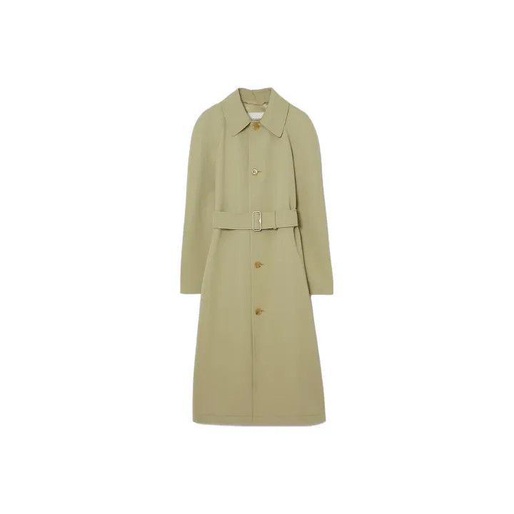 Burberry Burberry Olive Long Sleeve Belted Coat 0079 Size S / US 4 / IT 40 - 1 Thumbnail