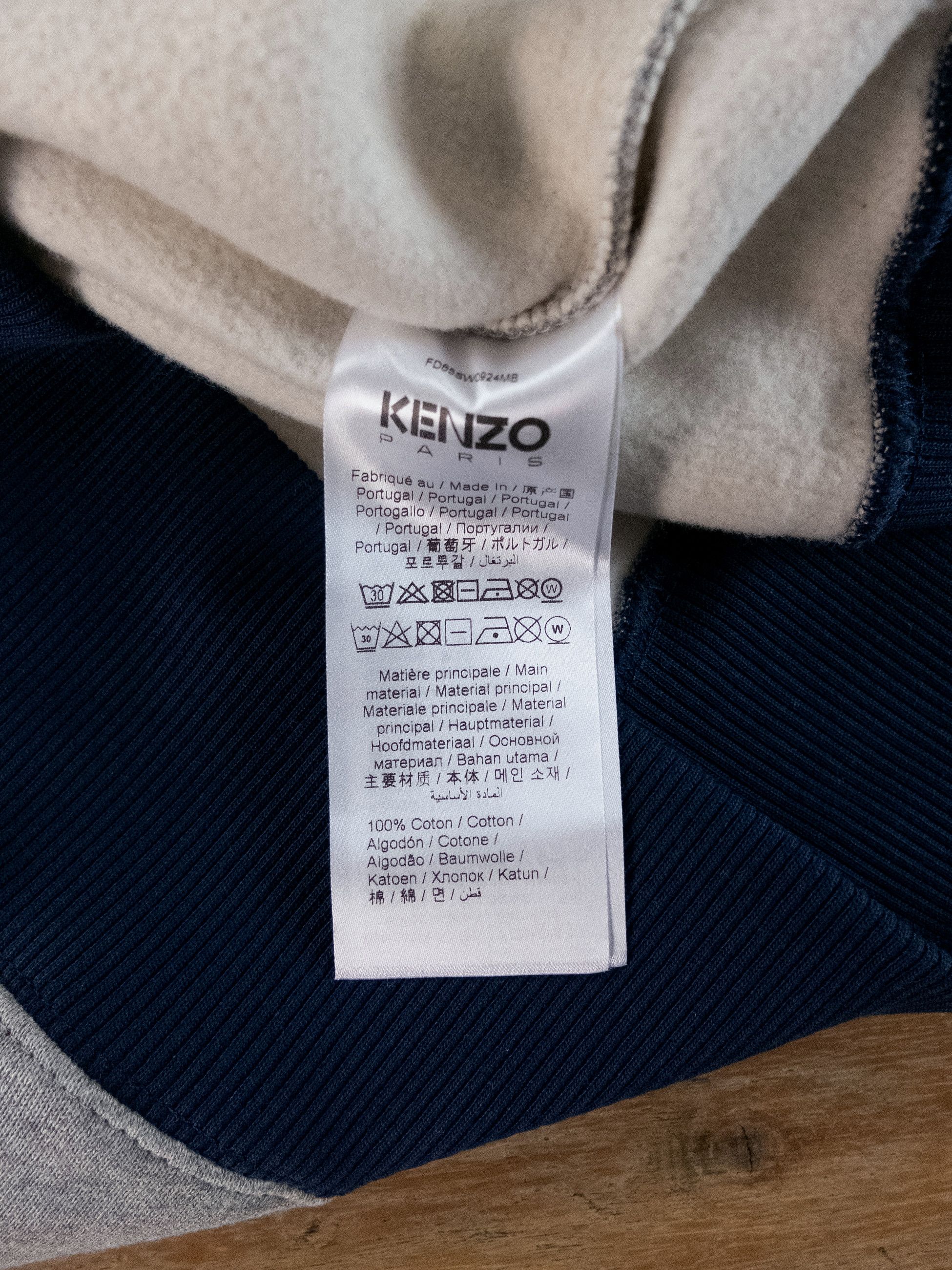 Kenzo KENZO gray & navy blue logo print hoodie sweatshirt Large Size US L / EU 52-54 / 3 - 10 Thumbnail