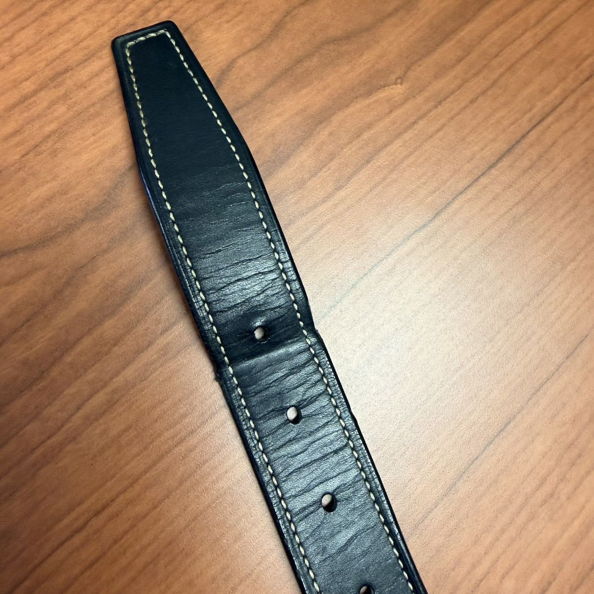 Coach Coach Black Leather Belt Contrast Stitch Silver Buckle 80cm Size 32 - 10 Thumbnail