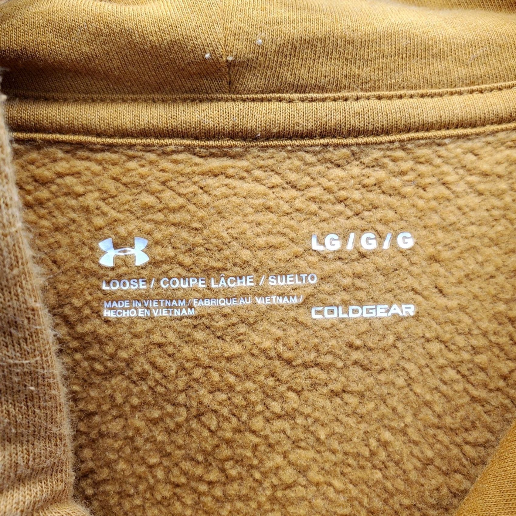 Under Armour Under Armour Fleece Knit Hoodie Mens L Brown Logo Graphic Pullover ColdGear Size US L / EU 52-54 / 3 - 5 Thumbnail