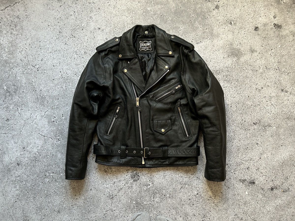 image of Avant Garde x Harley Davidson Vintage Leather Motorcycle Jacket 90's in Black, Men's (Size Medium)