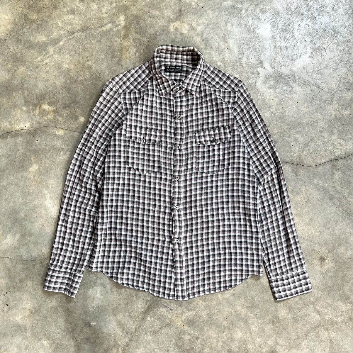 Final Home Final Home by Issey Miyake Gingham Long Sleeve Shirt Size US M / EU 48-50 / 2 - 1 Thumbnail