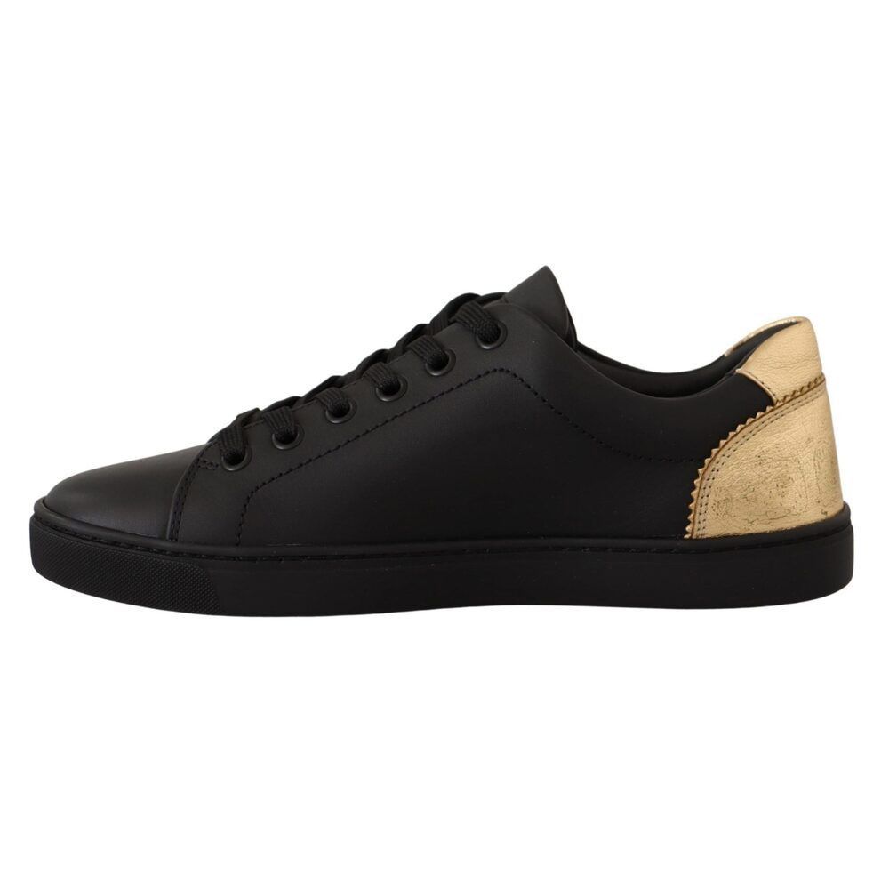 Dolce & Gabbana Dolce & Gabbana Chic Black and Gold Low-top Leather Sneakers Size US 6 / IT 36 - 6 Thumbnail