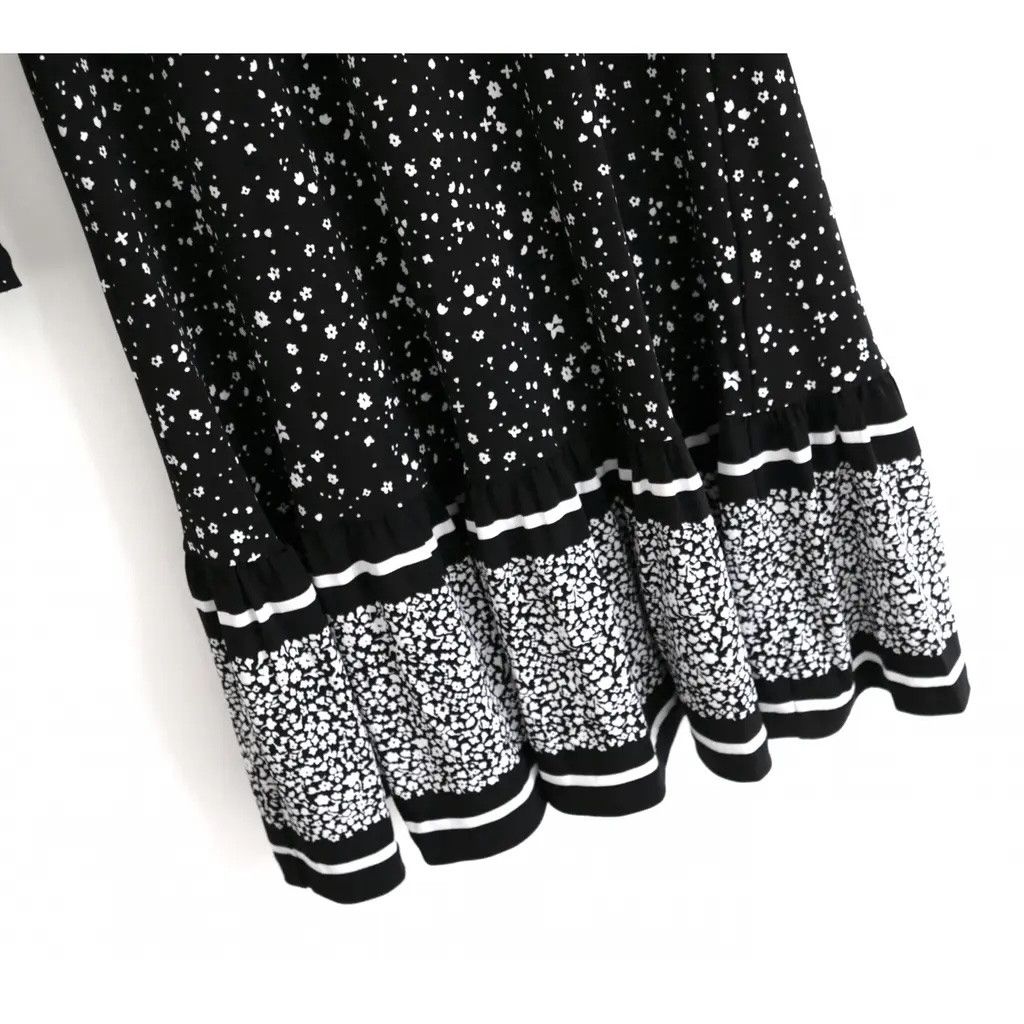 Michael Kors Michael Kors B&W Floral Jersey Dress Size XS / US 0-2 / IT 36-38 - 2 Thumbnail
