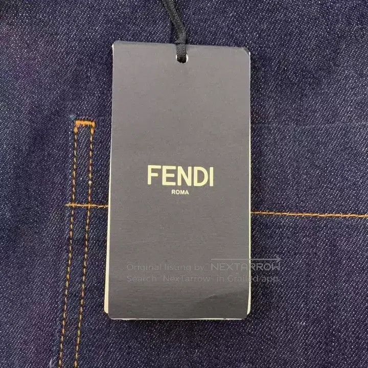 Fendi Fendi Dark Blue Cotton Denim Wide Leg Pants Size 27" / US 4 / IT 40 - 8 Thumbnail
