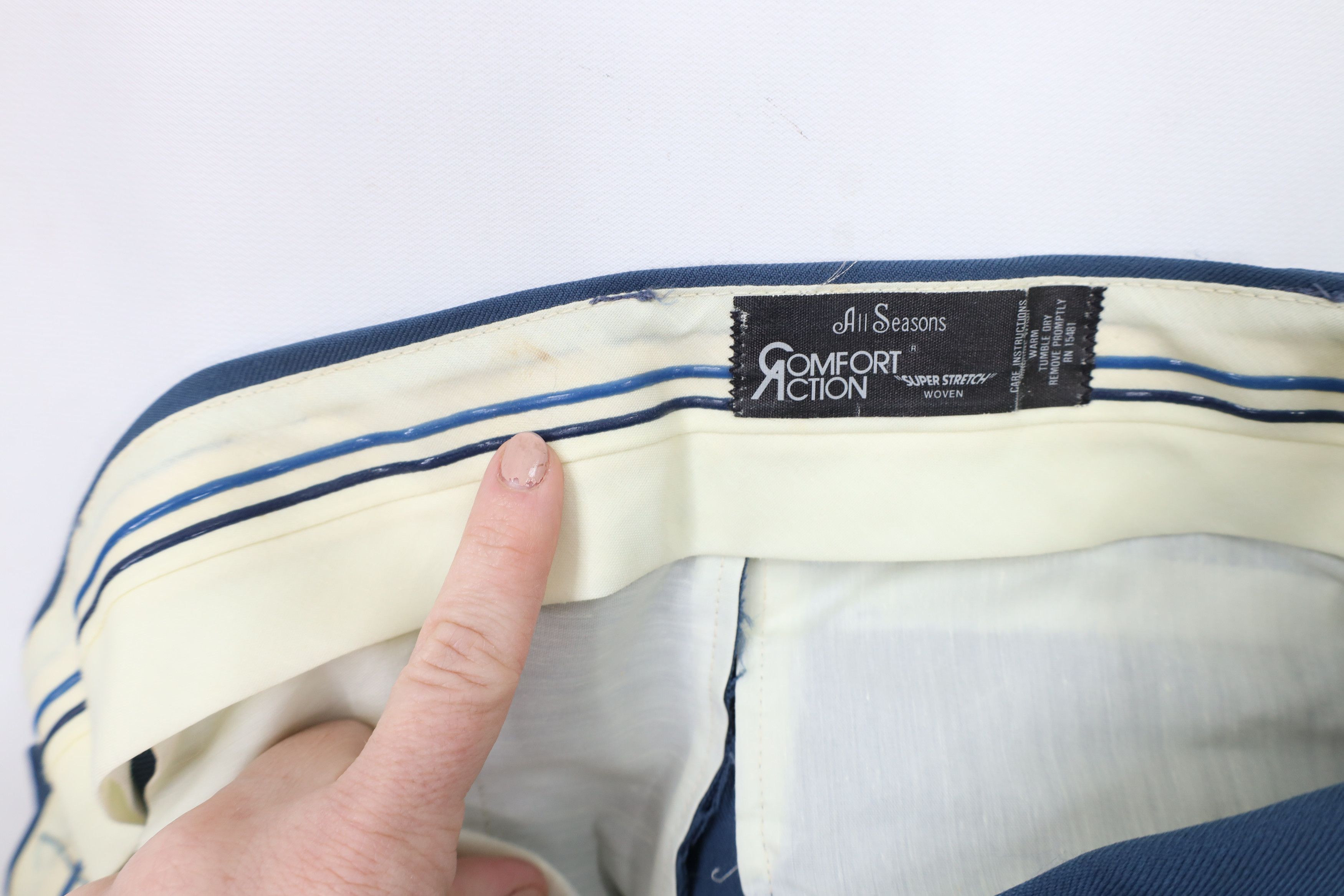 Vintage Vintage 70s Streetwear Bell Bottoms Chino Pants Blue USA Size US 34 / EU 50 - 8 Thumbnail