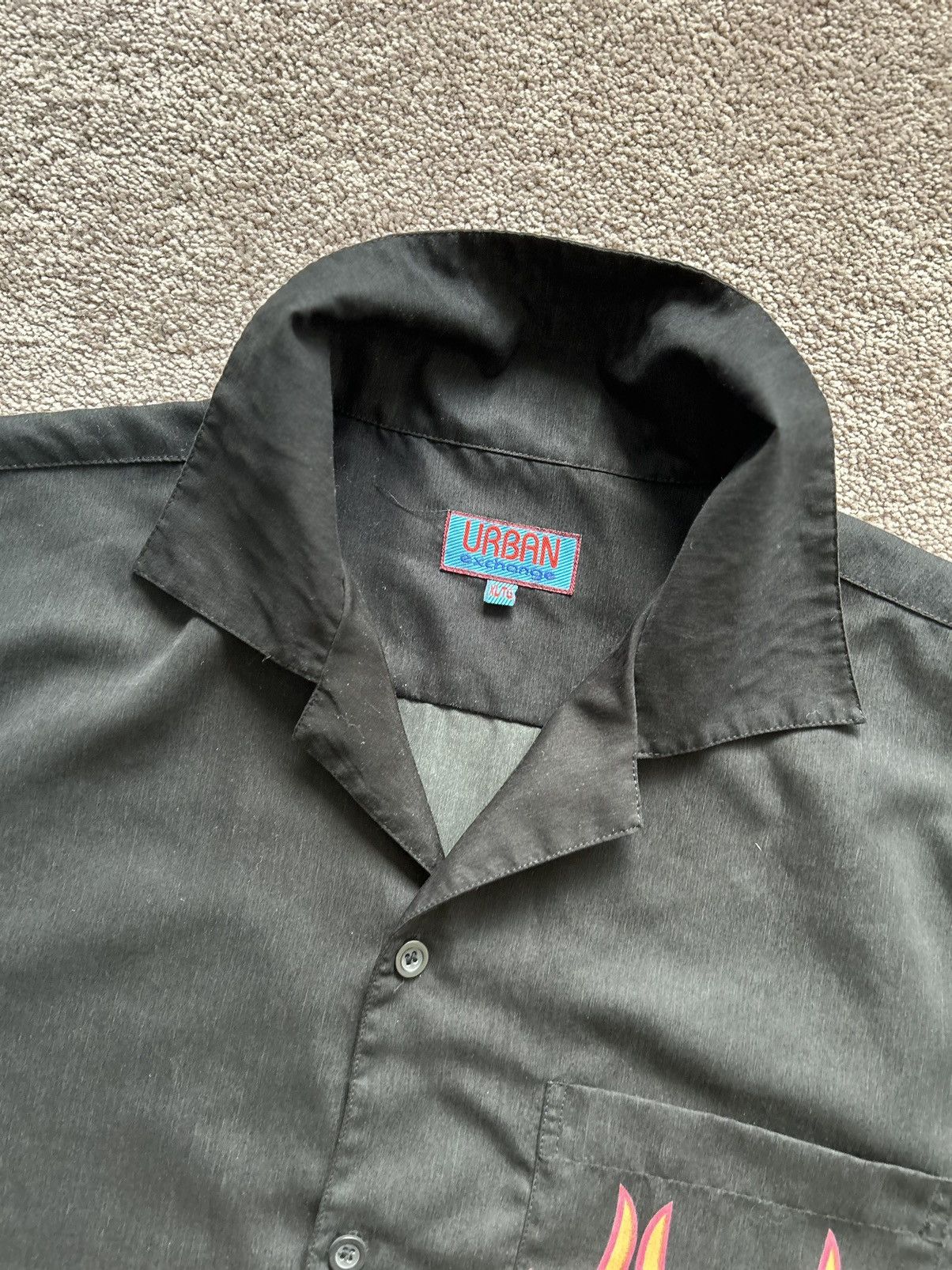 Japanese Brand × Vintage Vintage Urban Exchange All Over Flames Button Up Size US XL / EU 56 / 4 - 9 Thumbnail