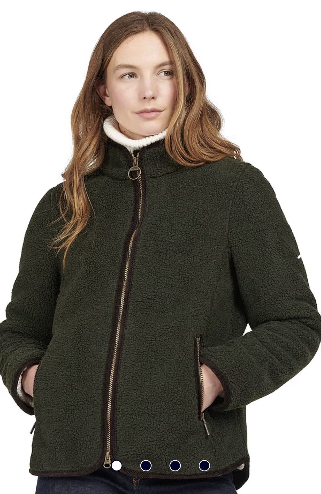 Barbour Barbour International Lavenham Fleece Jacket Khaki Sherpa Size M / US 6-8 / IT 42-44 - 3 Thumbnail