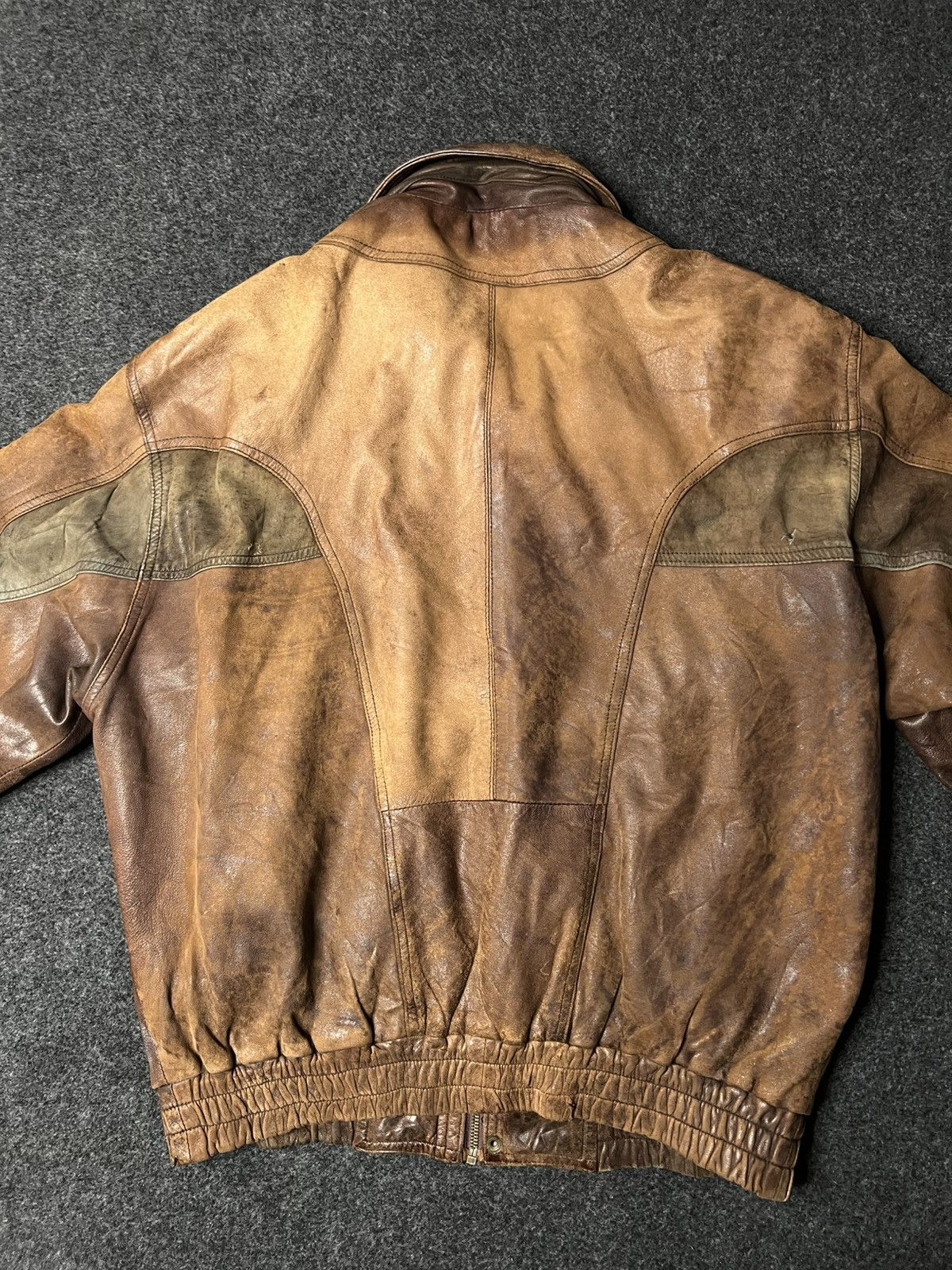 Other Vtg 80s Original leather Aviator Flight Bomber Jacket Rare L Size US L / EU 52-54 / 3 - 11 Thumbnail