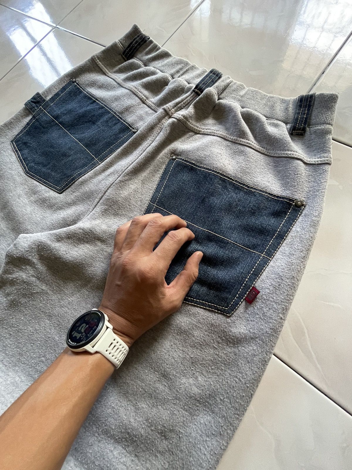 GB × Japanese Brand × Marithe + Francois Girbaud GB Baggy Hybrid Denim Sweat Muddy Wash Jeans Size US 34 / EU 50 - 22 Thumbnail