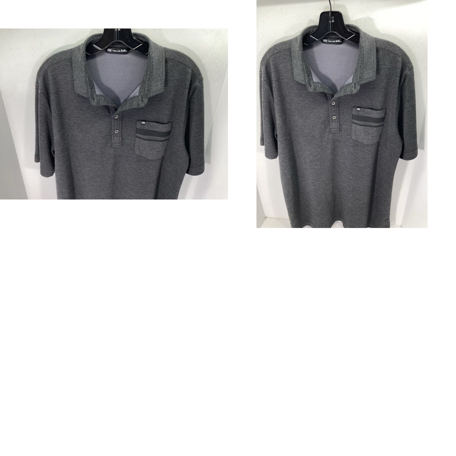 Vintage Travis Matthew Polo Shirt Men Large Dark Gray Short Sleeve Pullover Pocket Golf Shirt Slim Fit Size US L / EU 52-54 / 3 - 9 Thumbnail