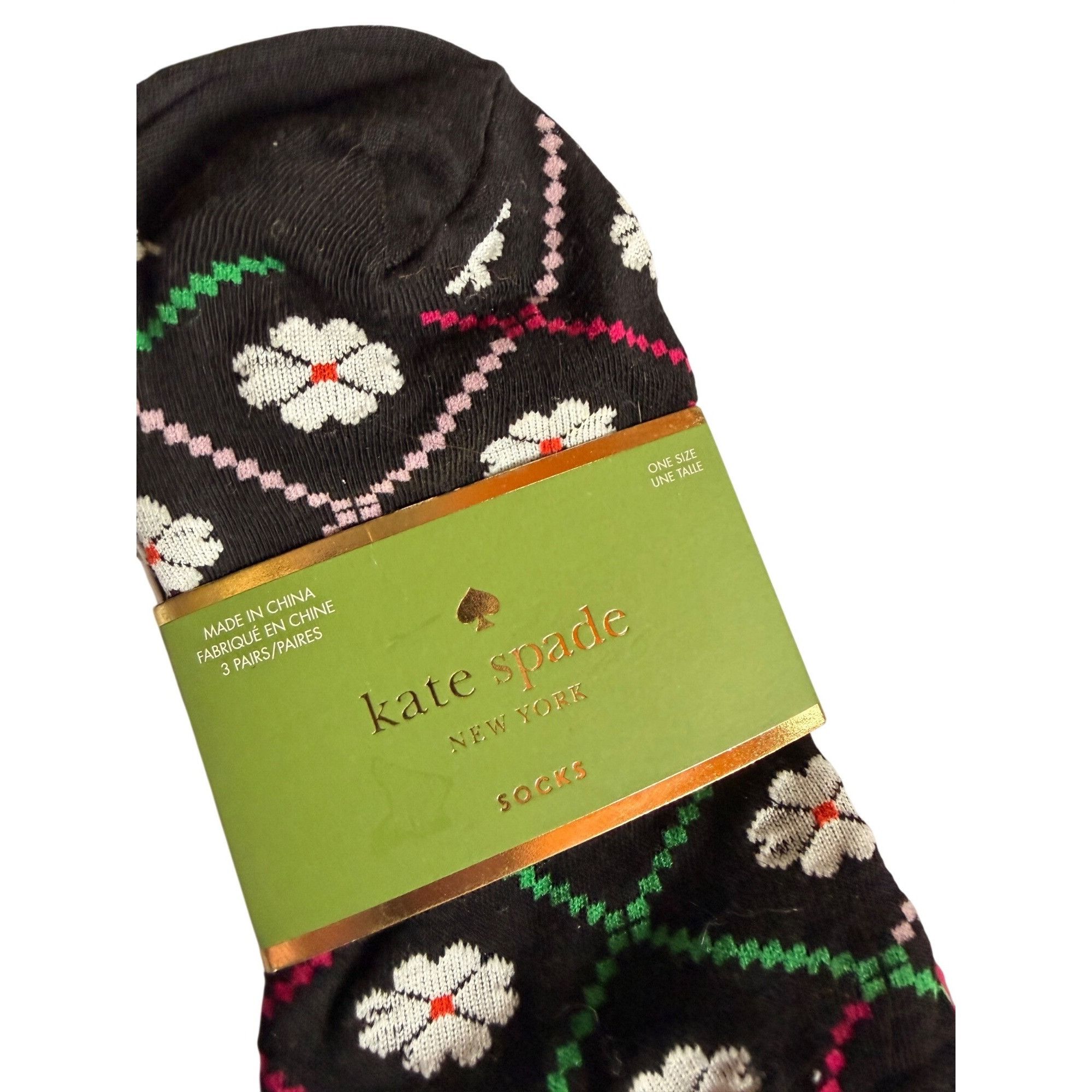 Kate Spade Kate Spade Womens 3-Pair Socks Set Floral & Striped Patterns Size ONE SIZE - 2 Thumbnail