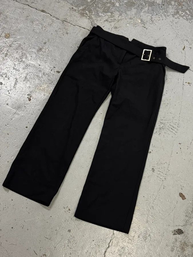 Dolce & Gabbana 2000s Dolce & Gabbana Black Classy Bronze Belted Pants Size US 30 / EU 46 - 6 Thumbnail