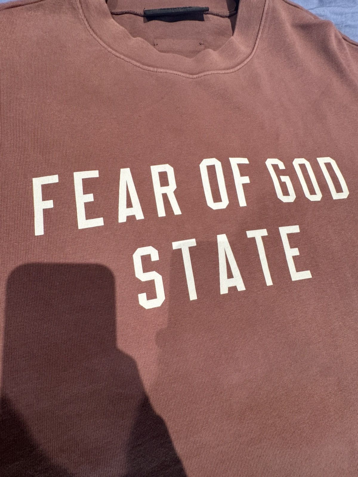 Fear of God Fear of God Heavy Crewneck Tee Crimson Size US M / EU 48-50 / 2 - 3 Thumbnail