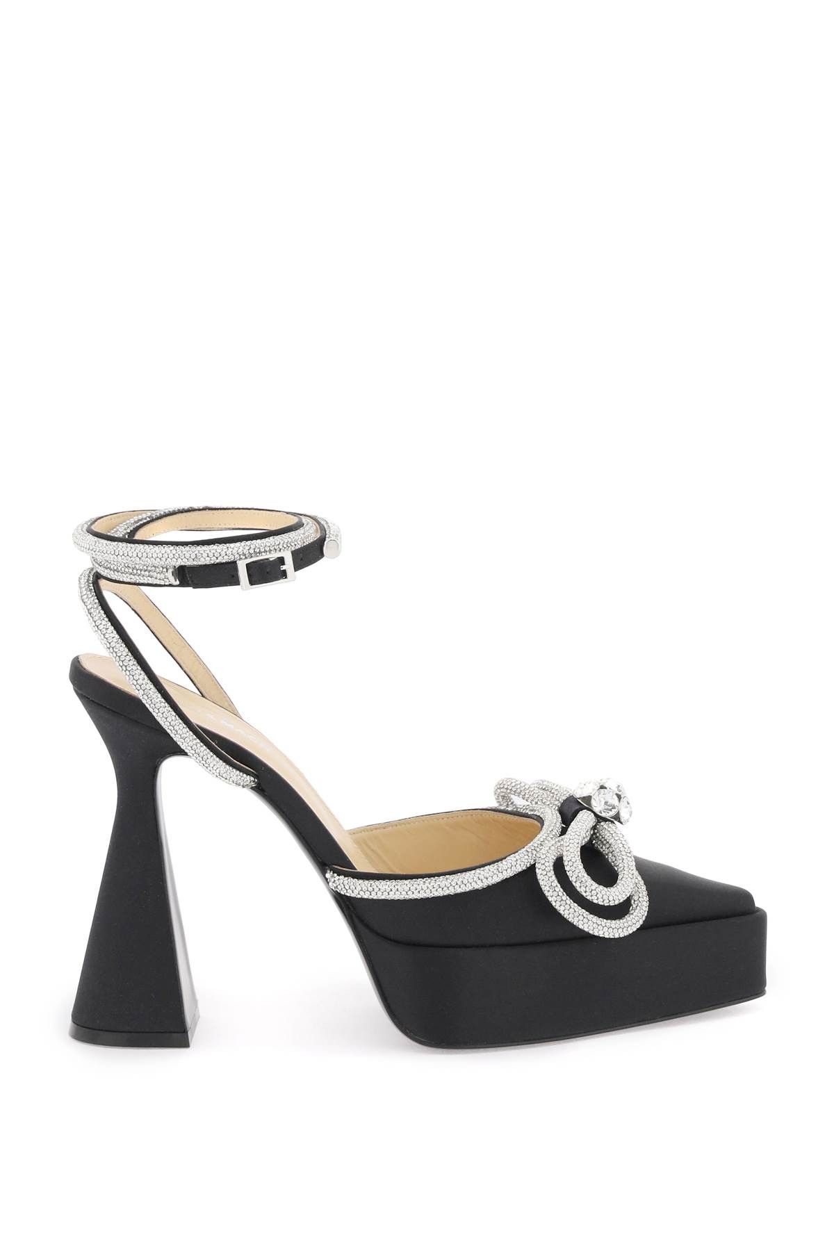 image of Mach&mach Mach E Mach Satin Pumps With Crystals Shoes in Black, Women's (Size 9)